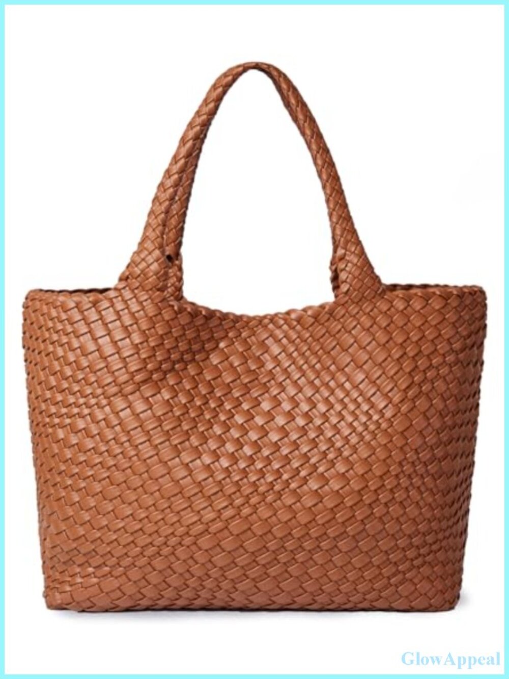 Woven Tote Bag for Women Soft Vegan Leather Large Shoulder Bag